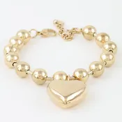 Beaded Heart Charm Bracelet
