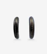 Brushed Titanium Horn Earrings