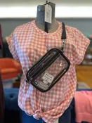 CLEAR CROSSBODY BLACK SLING BUM BAG