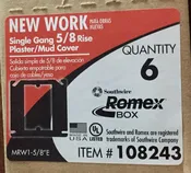 Single Gang ⅝" Rise Mud Cover (box of 6) — Habitat for Humanity Troup County