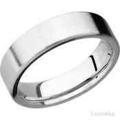6 mm wide Flat 14K White Gold band.