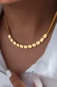 18K Gold Plated Herringbone Chain Necklace