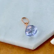 Azure Gem Charm - blue mystic quartz gemstone charm pendant