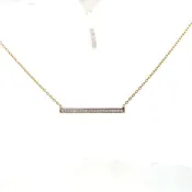 14K Yellow Gold 0.35ctw Single Line Diamond Bar Necklace