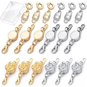 18 Pcs Magnetic Necklace Clasps and Closures,3 Styles Rose Round Cylindrical Jewelry Magnetic Clasp Connector Locking Magnetic Clasp Bracelet Extender for Jewelry Making