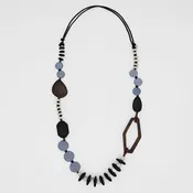 Blue Wood Bead Gabby Necklace