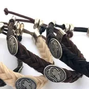 HANDCRAFTED JAMES BOND HORSE HAIR BRACELET WITH HORSE CONCHOS