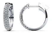 3 Rows Brilliant Cut Huggie Diamond Hoops In Platinum Or Gold