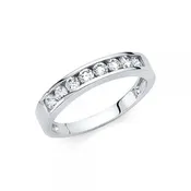 14KW 3MM Wide CZ 8 stone Channel Set