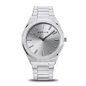 BERING Classic Polished/Brushed Silver 41mm Silver Sunray Dial Men's Watch 19641-700