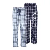 Bride and Groom Flannel Pajama Set - Light Blue and Navy