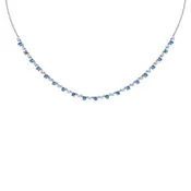 14K Gold Alternating Gemstone & Diamond Necklace