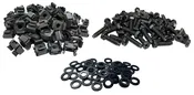 10-32 Snap-on Cage Nuts, Hex Screws w/ Washers - 50 Pack USA Made