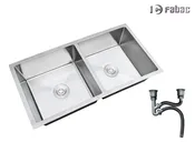 FABAC Double Undermount Square Kitchen Sink 50/50