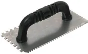 3/16 In. V-notched Trowel, 4 In. Width, 9 In. Length, Plastic Handle