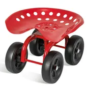 Garden Rolling Workseat with 360°Swivel Seat and Adjustable Height