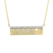 14K Two Tone Diamond Bar Necklace