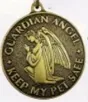 1" Antique Bronze Guardian Angel Keep My Pet Safe
