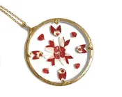 Catherine Weitzman "Hearts Afire" Pressed Flower Necklace — Spring Street Boutique