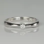 10K White Gold Diamond Promise Ring .04Carats