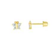 14K Butterfly CZ Earrings