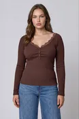 Hadley Lace Trim Knit Top