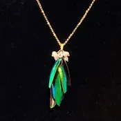 Beetle-Wing Cluster Necklace by Judy Buntin