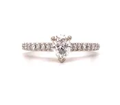 4/5ctw Diamond Solitaire Engagement Ring 14k White Gold