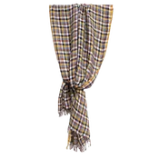 2643 Gingham Linen Scarf - Neutrals