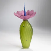 Bobtanical Tall Art Glass - Olive, Rose and Dutch Blue