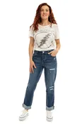Addy Mid Rise Cuffed Girlfriend Jean - 1822 Denim