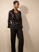 Blouse en ottoman de soie ébène