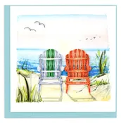 Beach Adirondack Chairs Quilled Greeting Card