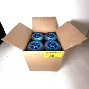 BLEMISHED | PROTO - Plasmas 110mm x 24mm (Transparent on Neon Blue)[CASE PACK - 40 Wheels ea.)