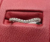 14 Karat White Gold Contour Ring With 16=0.23Tw Round F/G Vs2 Diamonds