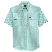 ATG -x- Wrangler® Short Sleeve Western Performance Shirt - Latigo Bay Plaid - 112375131