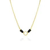 14 karat yellow gold black diamond front clasp necklace
