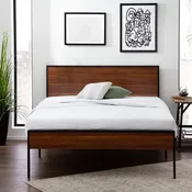 Edenbrook Carson Metal and Wood Platform Bed - Brown Oak | Sioux Falls, SD