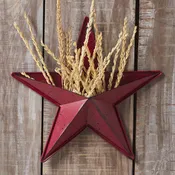 12" Speckled Cranberry Barn Star with Pocket
