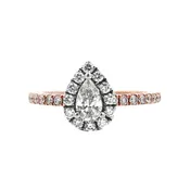 14K ROSE & WHITE GOLD DIAMOND ENGAGMENT STYLE RING