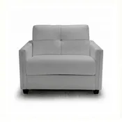 Abra Sleeper Chair - Light Grey Leather