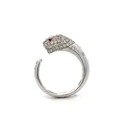 0.02 ct Ruby Round & 0.78 ctw White Diamond Round 14K White Gold Ring Size 7