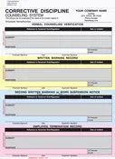 5-Part Stock Corrective Discipline Forms | Carbonless HR Books