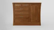 Clover Green 6 Drawer Chest Combo Right Wardrobe