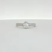 10K White Gold Diamond Solitaire Ring