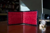Black and Red “President” Full Alligator Wallet
