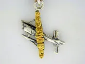 C007  Plane Large Charm with Nuggets