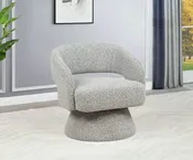 BQ-AC294 : Swivel Barrel Accent Chair in Boucle Teddy Fabric
