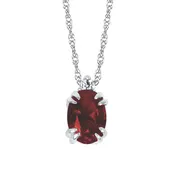 10KT .02CT (1)DIA/7X5 OV GARNET PEND