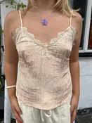 Dara Lace Trim Cami - Blush
